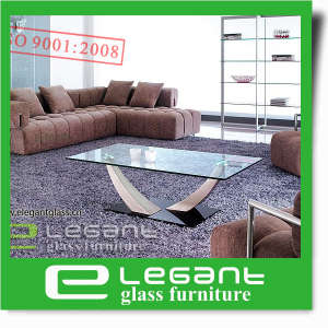 Black Painted Glass Coffee Table with Stainless Steel Base